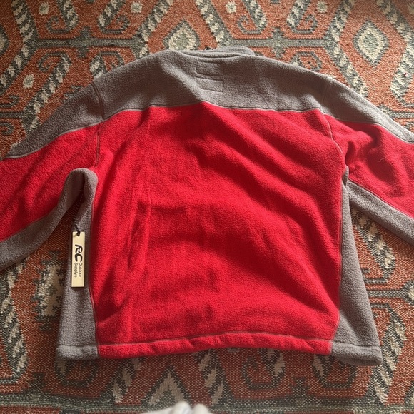 NWT RC Outdoor Supply Sherpa Fleece Collared Pullover in Red & Grey large - Picture 10 of 10